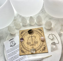 Load image into Gallery viewer, K+W Libra Astrology crystal grid kit
