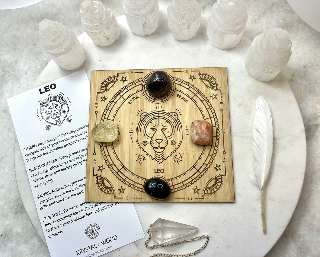 K+W Leo Astrology crystal grid kit