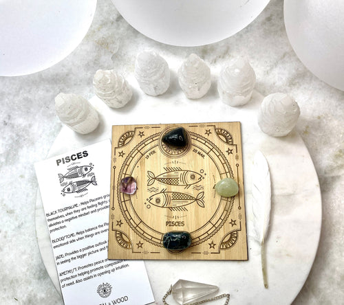 K+W Pisces Astrology crystal grid kit
