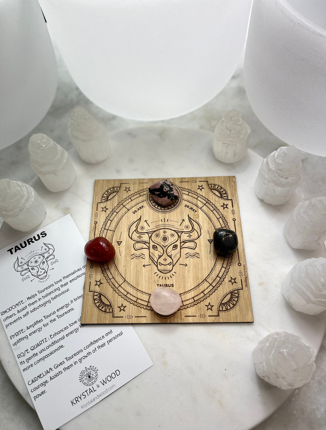 K+W Taurus Astrology crystal grid kit