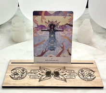 Load image into Gallery viewer, Oracle, tarot, Tasman Oak message card holder - amazing for setting intentions, Daily Messages, affirmation cards.
