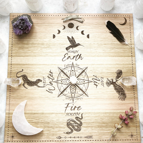 Shamanic 4 directions board - with elements locally designed and made