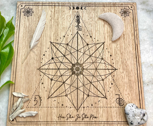 Sacred Reiki Triangle Grid with reiki symbols