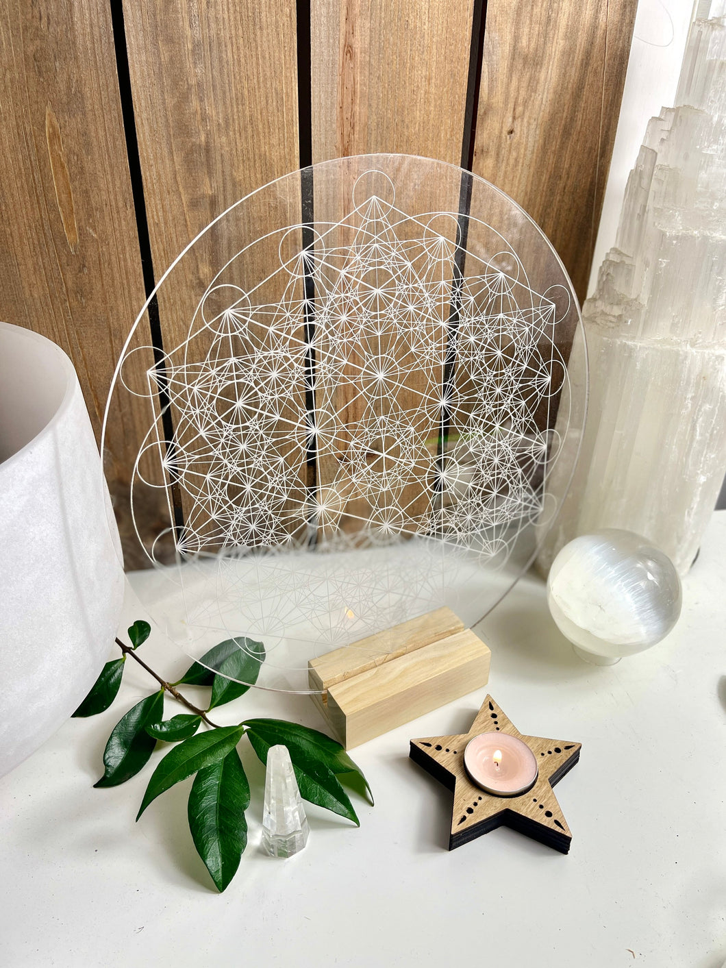 Variation of Metatron’s Cube + Seed of life optional night light - Embrace this high vibrational pattern, a beautiful source of energy