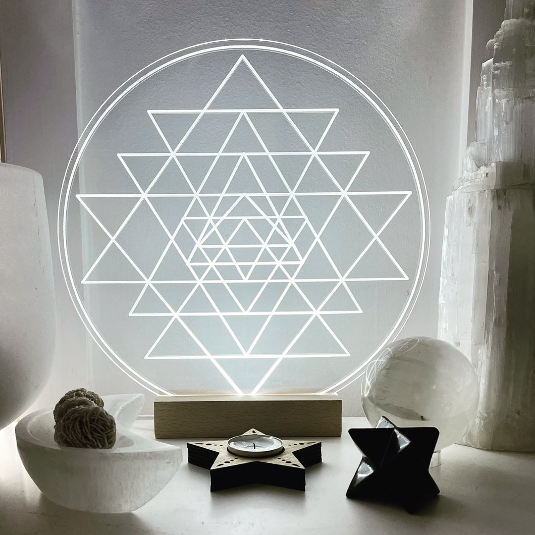 Sri Yantra optional led light- Embrace this high vibrational pattern, a beautiful source of energy
