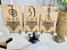 Load image into Gallery viewer, Reiki Individual symbol with stand or wall mount Cho Ku Rei, Sei Hei Kei, Hon Sha Ze Sho Nen, Dai Ko Myo, Holy Fire
