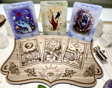Load image into Gallery viewer, Vintage cut Oracle Tarot Card Display Board for Readings, Intentions &amp; Affirmations - Boho Psychic Divination
