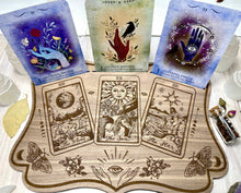 Load image into Gallery viewer, Vintage cut Oracle Tarot Card Display Board for Readings, Intentions &amp; Affirmations - Boho Psychic Divination
