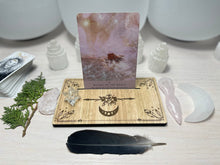 Load image into Gallery viewer, Feather Moon Oracle | tarot | message card holder.
