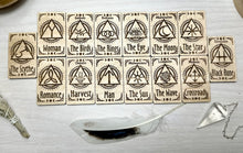 Load image into Gallery viewer, Witches wooden engraved Runes set
