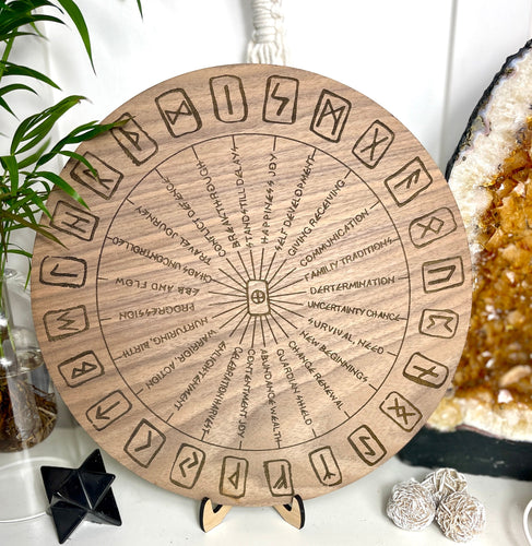 Futhark Runes pendulum wooden board | Runes cheat sheet