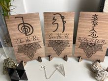 Load image into Gallery viewer, Reiki Individual symbol with stand or wall mount Cho Ku Rei, Sei Hei Kei, Hon Sha Ze Sho Nen, Dai Ko Myo, Holy Fire
