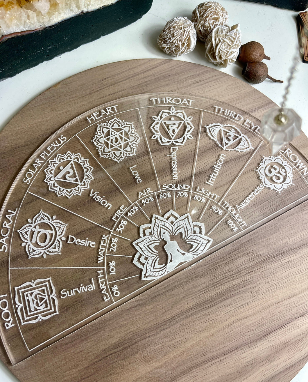 Chakra balancing pendulum/ Acrylic board - Locally made