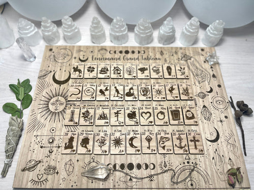 Lenormand Grand tableau Board | Readings with mini wooden Lenormand cards| card meanings