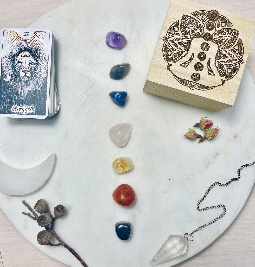 Chakra tumble stone Balance Kit  - good for distant healing boards