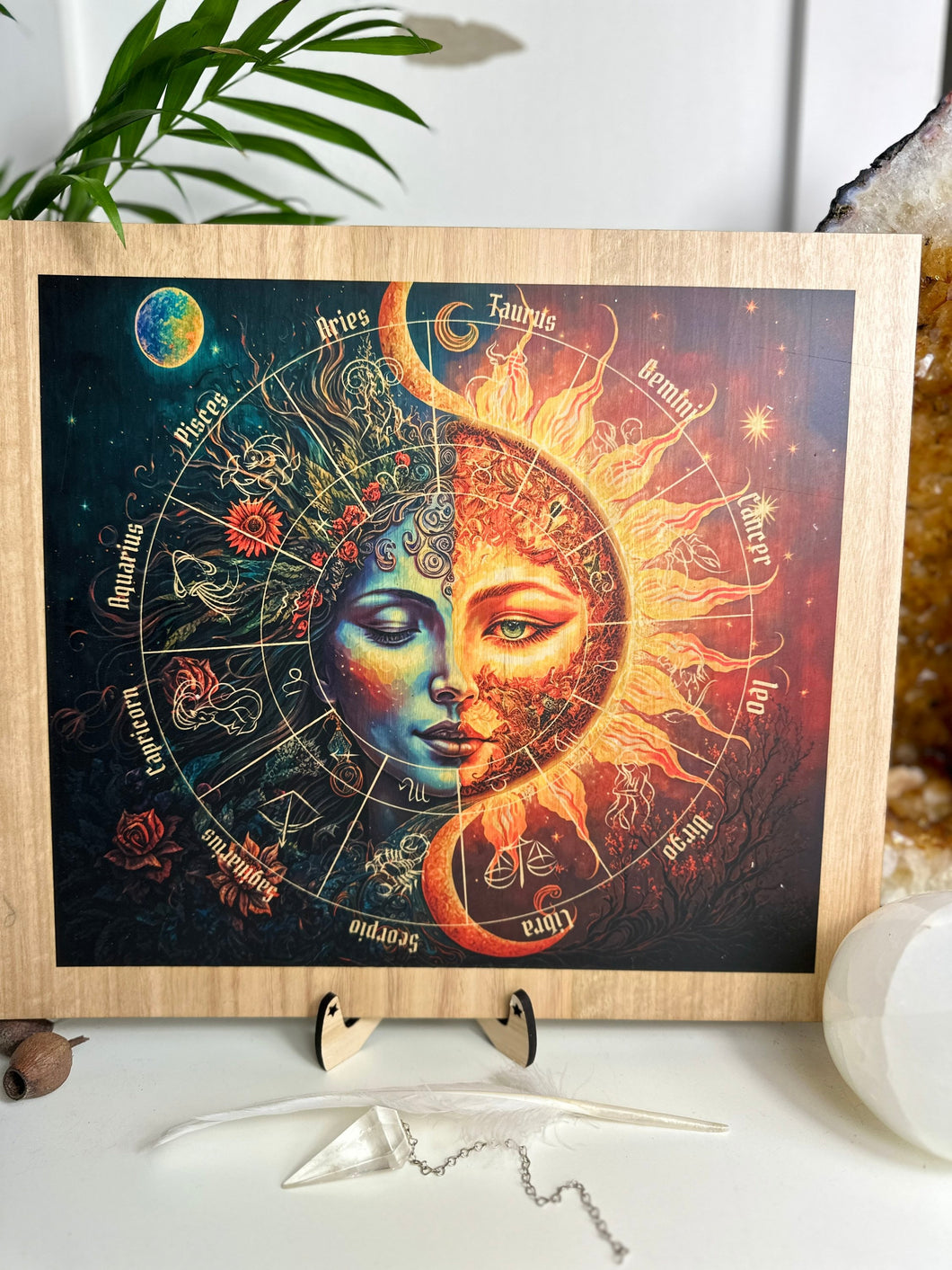 Astrology wheel | Sun + Moon | star signs symbols