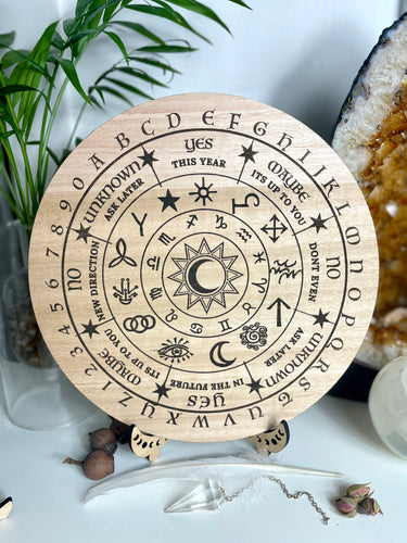 Witches wooden engraved Runes pendulum spirit board