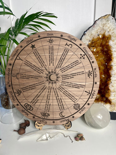 Witch wooden engraved Runes board with meanings