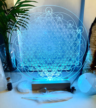 Load image into Gallery viewer, Variation of Metatron’s Cube + Seed of life optional night light - Embrace this high vibrational pattern, a beautiful source of energy
