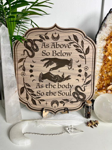 As Above so below | display plaque