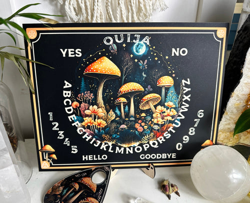 Mushroom fantasy land | ouija board pendulum | spirit board with Planchette - Locally made