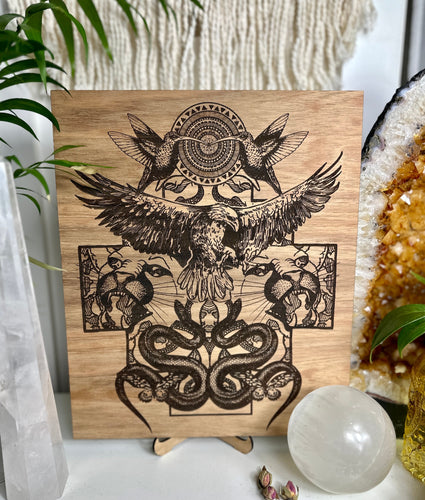 Shamanic | Inca Chakana | spirit animals board | Serpent | jaguar | hummingbird | Eagle condor- locally designed and Made
