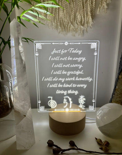 Reiki Principles | just for today .. led light
