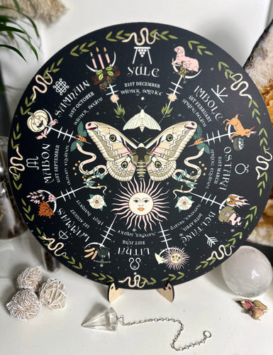 Color Wheel Calendar: Wooden Pagan Year Board for Altar & Sacred Space Decor witch decor Locally made