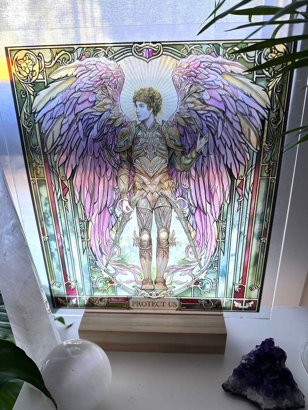Archangel Michael - Protector + spiritual warrior - sun catcher print