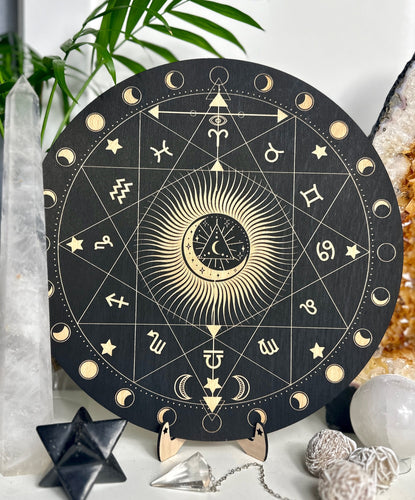 Moon phases board will assist in connecting you to the energy of the moon attuning your alignment to the universe.