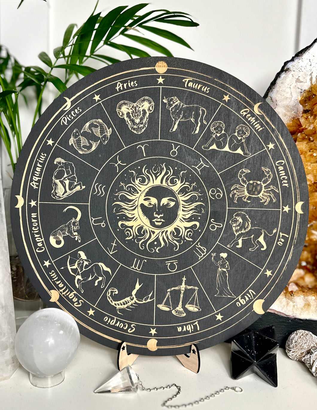 Astrology Wheel | Starsigns - engraved wood