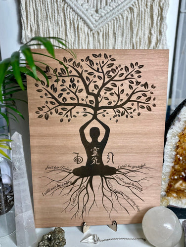 Reiki Principles | Just for today principal wooden engraved