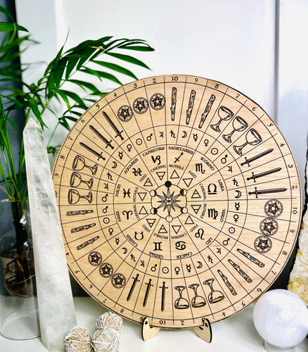 Tarot Chart and Astrology chart wheel | Pendulum dowsing | Readings board | Locally made