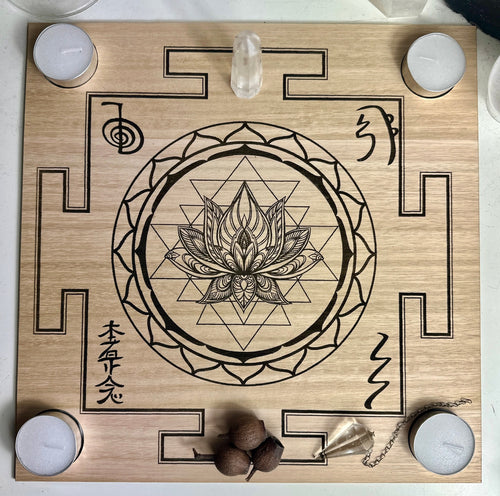Sacred Reiki Alter grid with Usui reiki symbols| hon sha ze sho nen | Dai ko Myo
