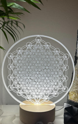 Variation of Metatron’s Cube x 18 Small LED night light - Embrace this high vibrational pattern, a beautiful source of energy