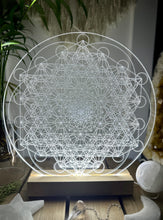 Load image into Gallery viewer, Variation of Metatron’s Cube + Seed of life optional night light - Embrace this high vibrational pattern, a beautiful source of energy
