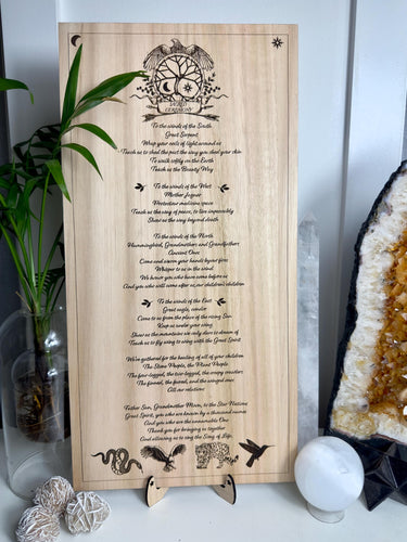 Shamanic 4 directions- opening scared space| Symbols wooden engraved