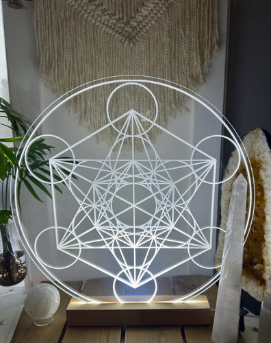 Metatron’s Cube | optional Led light | Acrylic Grid