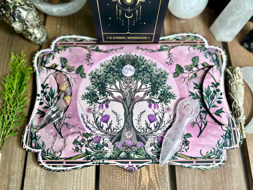 Alter peice | Card + trinket holder| Sacred Space alter piece | vintage tree of life - add your custom saying or message