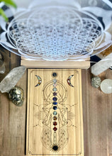 Load image into Gallery viewer, 13 Chakra Non binary Distant Healing board + lotus chakra cutouts- crystal chips included
