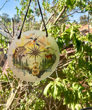 Load image into Gallery viewer, Shamanic wheel | 4 directions - jaguar, eagle, hummingbird, snake, 4 winds, printed Suncatcher - Locally made
