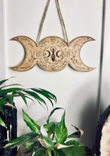 Load image into Gallery viewer, Triple moon wheel of the year | pagan witch calendar | Wicca decor- Locally made
