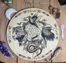 Load image into Gallery viewer, Shamanic animal 4 directions board | Serpent | jaguar | hummingbird | Eagle condor- locally designed and made
