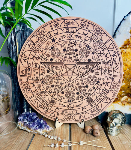 Wicca board | Wheel of the Year Board | Pagan Wiccan board for Sacred Spaces & Altars, Custom design Witch decor