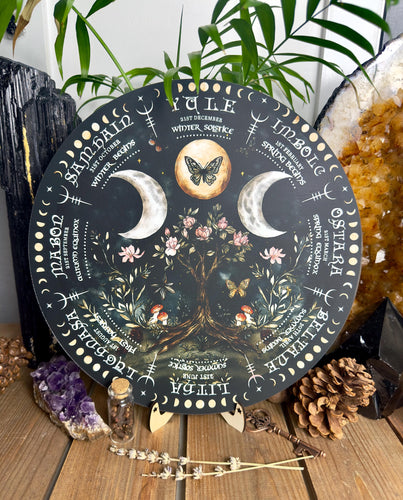 Wheel of the year board | Wiccan | witch| Pagan Calendar printed Calendar Board: Wheel of the Year Altar Decor - Handcrafted