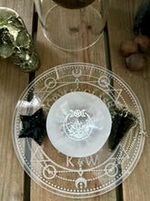 Load image into Gallery viewer, Mini Selenite Bowl moon + lotus sacred trinket bowl 6cm / 2.36&quot; circ
