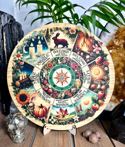 Wheel of the year board - printed bamboo Locally made