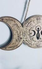 Load and play video in Gallery viewer, Triple moon wheel of the year | pagan witch calendar | Wicca decor- Locally made
