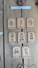 Load and play video in Gallery viewer, Reiki symbols/wooden cards / meanings various | Usui | karuna | Cho Ku Rei, Sei Hei Kei, Hon Sha Ze Sho Nen, dai ko myo small set
