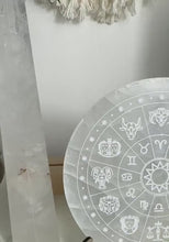 Load and play video in Gallery viewer, Astrological wheel on selenite charging plate 14cm
